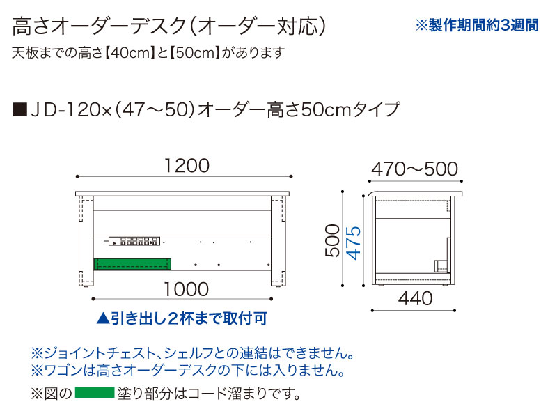 【オーダー高さ50cm】JD-120×(47～50)