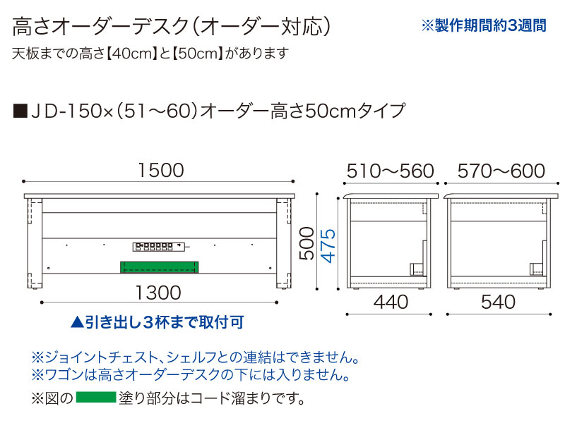 【オーダー高さ50cm】JD-150×(51〜60)