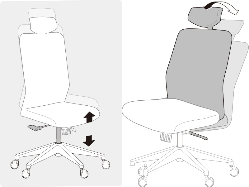 高さ調節・リクライニング機能